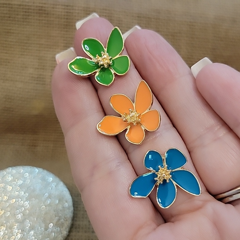 BROOKLYN BLOSSOM STATEMENT EARRINGS, choice of color